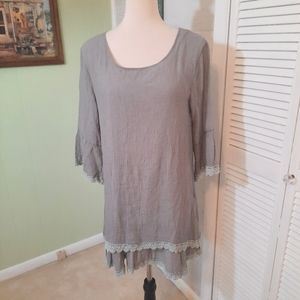 Adorn lace two tier gauze dress medium *4